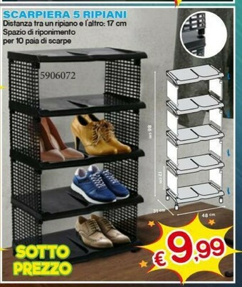 Satur Scarpiera 5 Ripiani offerta