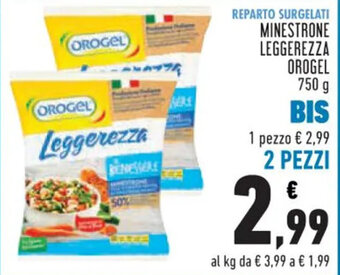 Conad REPARTO SURGELATI MINESTRONE LEGGEREZZA OROGEL 750 g 2 PEZZI offerta