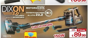Satur Kooper Dixon 2.0 Aspirapolvere Ciclonico Senza Fili Ricaricabile 150W offerta