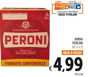 Spazio Conad BIRRA PERONI 66 cl x 6 offerta