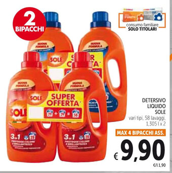 Spazio Conad DETERSIVO LIQUIDO SOLE vari tipi 1,305 l x 2 offerta