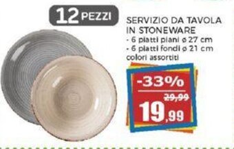 SERVIZIO DA TAVOLA IN STONEWARE