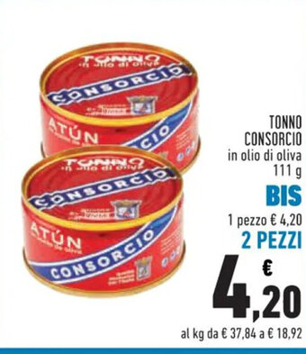 Conad TONNO CONSORCIO in olio di oliva 111 g offerta