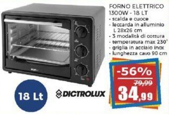 Happy Casa FORNO ELETTRICO 1300W 18 Lt. offerta