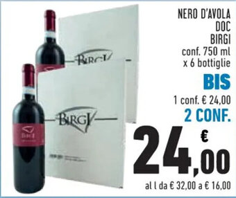 Conad NERO D'AVOLA DOC BIRGI conf. 750 ml offerta