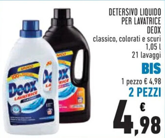 Conad DETERSIVO LIQUIDO PER LAVATRICE DEOX 1.05 l offerta