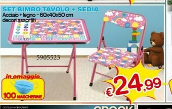 Satur Set Bimbo Tavolo+ Sedia offerta