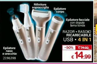Satur Razor Rasoio Ricaricabile offerta
