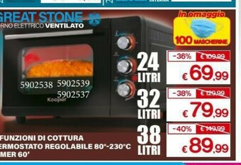 Satur Kooper Forno Elettrico Ventilato offerta