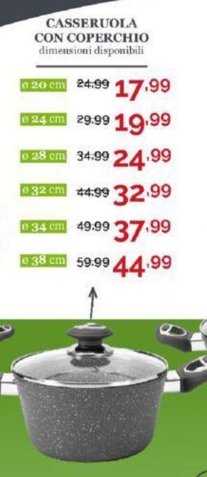 Happy Casa CASSERUOLA CON COPERCHIO Ø 20 cm offerta