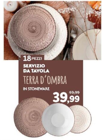 SERVIZIO DA TAVOLA TERRA D'OMBRA