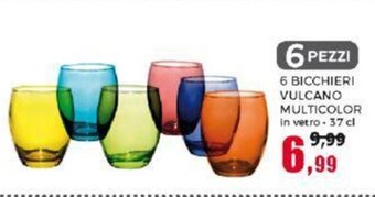Happy Casa 6 BICCHIERI VULCANO MULTICOLOR 37 cl offerta