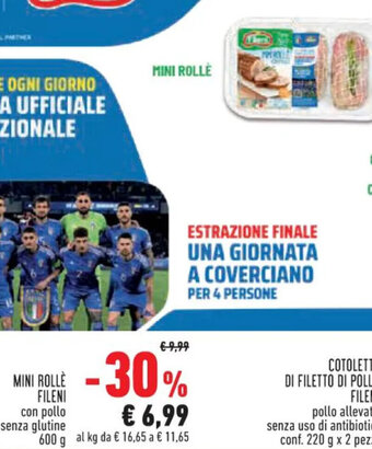 Conad MINI ROLLE FILENI con pollo senza glutine 600 g offerta