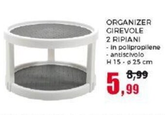 ORGANIZER GIREVOLE 2 RIPIANI H 15-Ø25 cm
