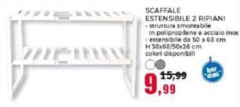 SCAFFALE ESTENSIBILE 2 RIPIANI