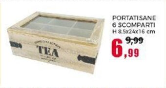 Happy Casa PORTATISANE 6 SCOMPARTI H 8,5x24x16 cm offerta