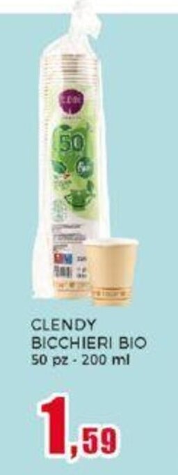 CLENDY BICCHIERI BIO 50 pz 200 ml