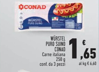 Conad WÜRSTEL PURO SUINO CONAD 250 g offerta