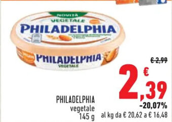 Conad PHILADELPHIA vegetale 145 g offerta