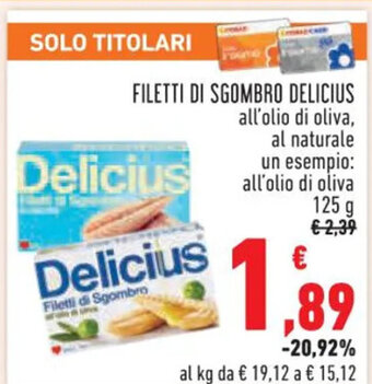 Conad FILETTI DI SGOMBRO DELICIUS 125 g offerta