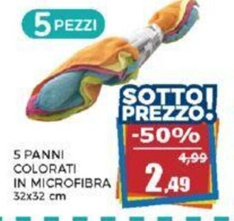 Happy Casa 5 PANNI COLORATI IN MICROFIBRA 32x32 cm offerta