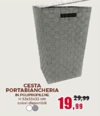 Happy Casa CESTA PORTABIANCHERIA IN POLIPROPILENE H 53x33x33 cm offerta