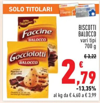 Conad BISCOTTI BALOCCO vari tipi 700 g offerta