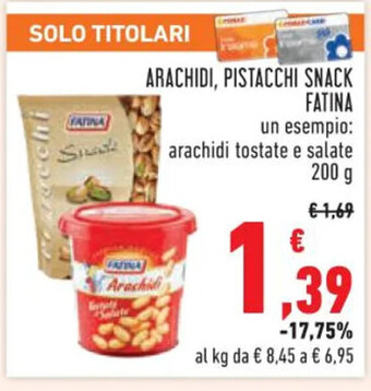 Conad ARACHIDI, PISTACCHI SNACK FATINA 200 g offerta