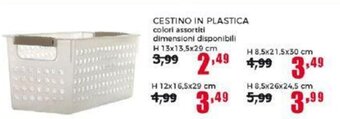 Happy Casa CESTINO IN PLASTICA H 13x13.5x29 cm offerta