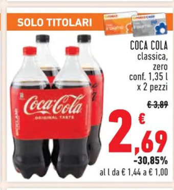 Conad COCA COLA classica, zero conf. 1,35 x 2 pezzi offerta