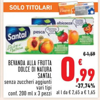 Conad BEVANDA ALLA FRUTTA DOLCE DI NATURA SANTAL offerta