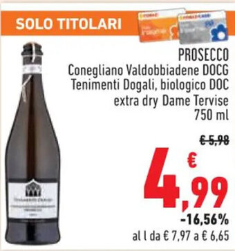 Conad PROSECCO Conegliano Valdobbiadene DOCG 750 ml offerta