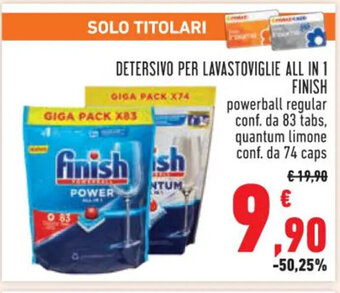 Conad DETERSIVO PER LAVASTOVIGLIE ALL IN 1 FINISH offerta