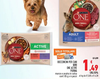 Conad BOCCONCINI PER CANI MINI ONE ACTIVE PURINA offerta