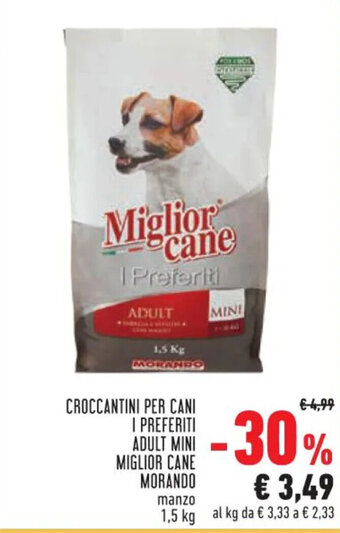 Conad CROCCANTINI PER CANI I PREFERITI ADULT MINI MIGLIOR CANE MORANDO 1,5 kg offerta