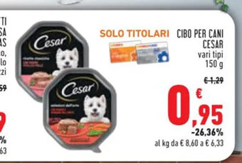 Conad CIBO PER CANI CESAR vari tipi 150 g offerta