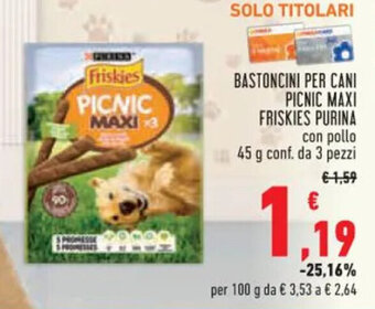 Conad BASTONCINI PER CANI PICNIC MAXI FRISKIES PURINA offerta