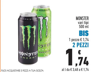 MONSTER vari tipi 500 ml BIS