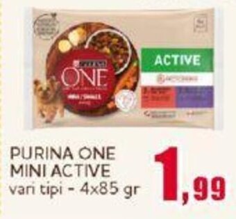 PURINA ONE MINI ACTIVE vari tipi 4x85 gr