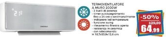 TERMOVENTILATORE A MURO 2000W