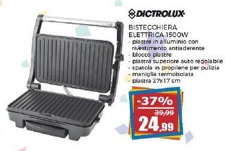 Happy Casa DICTROLUX BISTECCHIERA ELETTRICA 1500W offerta