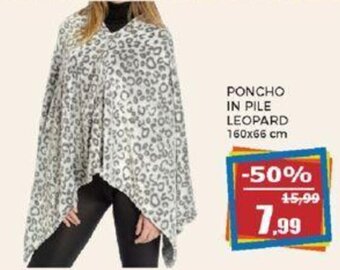 PONCHO IN PILE LEOPARD 160x66 cm