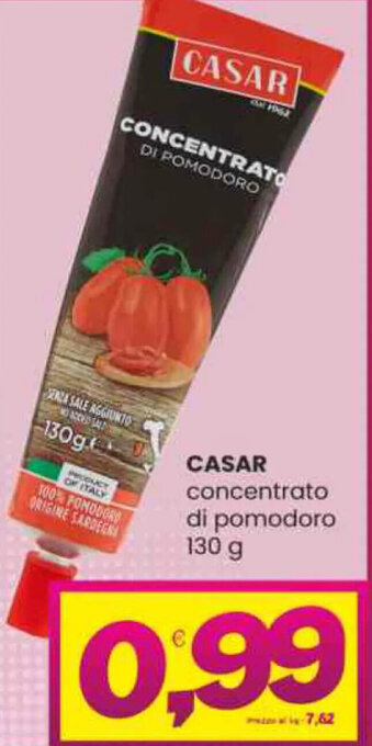 Vicino a te supermercati CASAR concentrato di pomodoro 130 g offerta