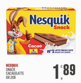 Maxipiù NESQUIK SNACK CACAO/LATTE GR.208 offerta