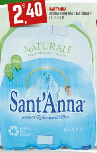 SANT'ANNA ACQUA MINERALE NATURALE LT. 1,5 X 6