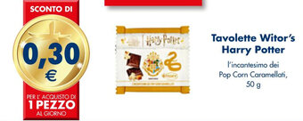 Esselunga Tavolette Witor's Harry Potter l'incantesimo dei Pop Corn Caramellati, 50 g offerta