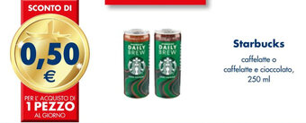 Esselunga Starbucks caffelatte o caffelatte e cioccolato, 250 ml offerta