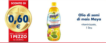 Esselunga Olio di semi di mais Maya vitaminizzato, 1 litro offerta