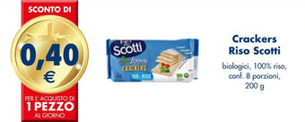 Esselunga Crackers Riso Scotti biologici, 100% riso, conf. 8 porzioni, 200 g offerta