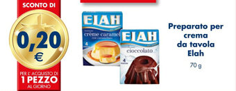 Esselunga Preparato per crema da tavola Elah 70 g offerta